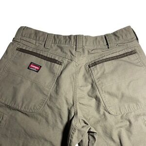 Wrangler workwear Cargo Pants Khaki Mens 34x30 Relaxed Fit Cotton Work Utility